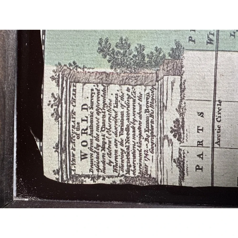 VTG White Horse Whiskey 1742 World Map Bar Wall Hanging Distillery Wood Frame‎